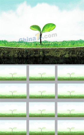 ppt春天嫩芽背景模板下载